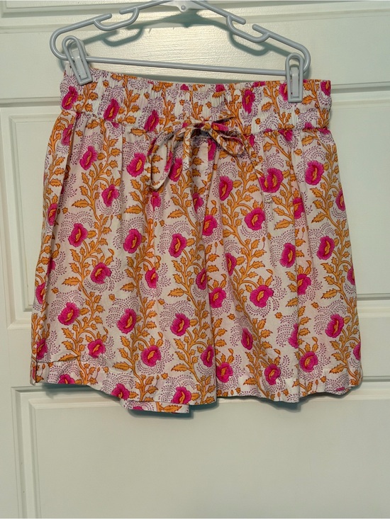 Sz Blockprints Pants - SZ Blockprints Pink Floral Drawstring Shorts